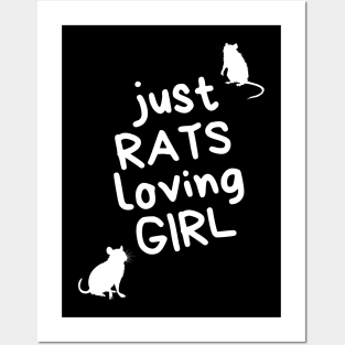 Just RATS loving GIRL - for rat lovers - white variant Posters and Art